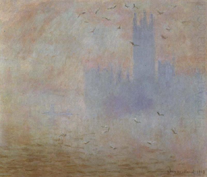 Houses of Parliament,Effect of Sunlight in the Fog, Claude Monet